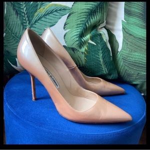Manolo blahnik 37.5 ICONIC BB HEEL nude pearl